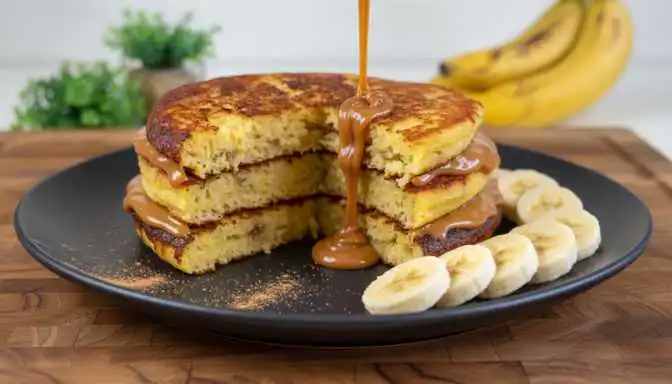 Lanche da Tarde dos Sonhos: Panqueca Banana Doce de Leite Fitness
